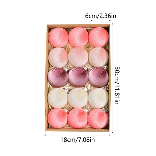 Boule de Noël décorative en velours bleu 6 cm 2