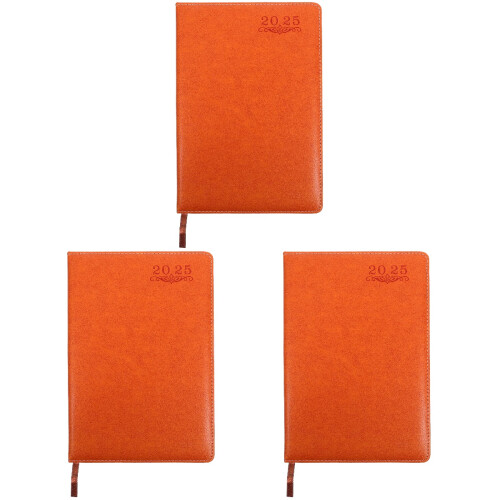 3Pièces -Notes De Planification Orange Pour Travail Et Maison