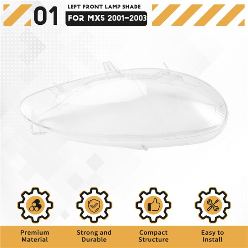 For  MX5 2001 2002 2003 Car Headlight Shell Transparent Mask Lens Lampshade Left 2