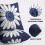 Μαξιλαροθήκες Daisy Navy White Floral 16x16 Σετ των 2 5