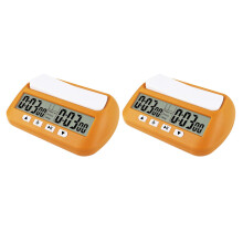 2X Orologio per Scacchi, Timer per Scacchi Digitale E Timer per Gioco, Orologio Multiuso 3-In-1 Giallo