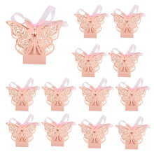 100Pcs Butterfly Wedding Favour Box Birthday Party Gifts Candy Boxes ()