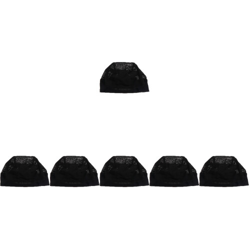 6Pièces Réseau Perruque Noir Stretch Confortable Et Durable 2