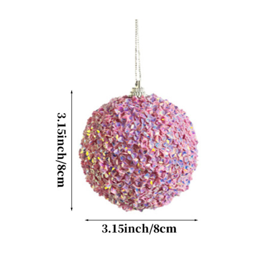 Pink Christmas Tree Balls 3.14 Inch Shatterproof Plastic 1