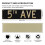 Placa de metal rústica para parede da 5ª Avenida, com a frase "4x16 polegadas" (10x40 cm). 2