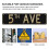 Placa de metal rústica para parede da 5ª Avenida, com a frase "4x16 polegadas" (10x40 cm). 3