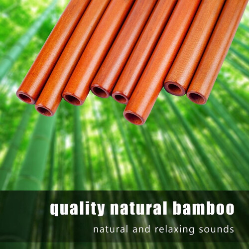 Sino de vento de bambu Levandar marrom escuro 27 polegadas 2