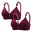 Plus Size Besticktes Glanz-BH-Set 2-teilig S-3XL 2