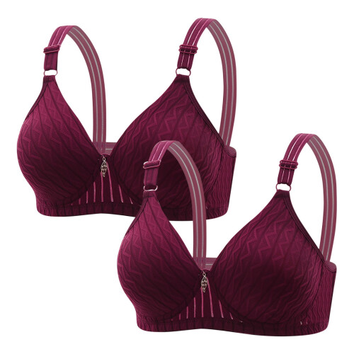 Plus Size Besticktes Glanz-BH-Set 2-teilig S-3XL 1