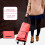 Chariot de courses pliable avec sac rouge 2 en 1 2