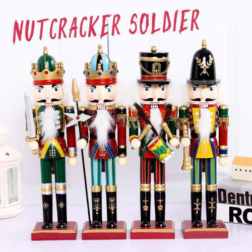 Boneco Soldado Quebra-Nozes Ornamento de Madeira 12 14 15 polegadas 1