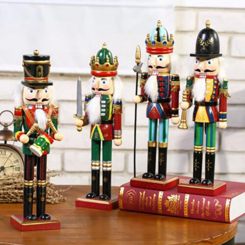 Boneco Soldado Quebra-Nozes Ornamento de Madeira 12 14 15 polegadas 2