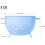 Metal Colander 5 Quart Blue Powder-Coated Strainer with 2