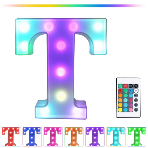 Lettre lumineuse LED YOBOLK avec télécommande, multicolore 1