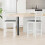 VidaXL vidaXL Dining Chairs 2 pcs White 40 x 47.5 x 99.5 cm Solid Rubber Wood 1