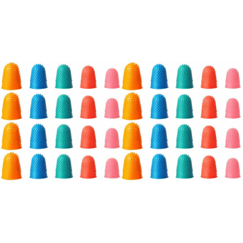 40Pièces Protections Doigts Multi Tailles Antidérapantes Couleurs Mix 1