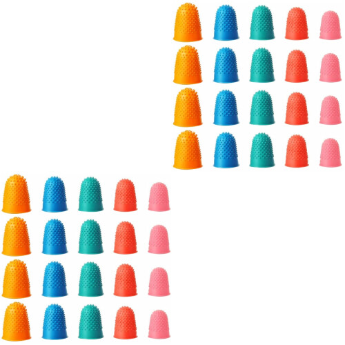 40Pièces Protections Doigts Multi Tailles Antidérapantes Couleurs Mix 2