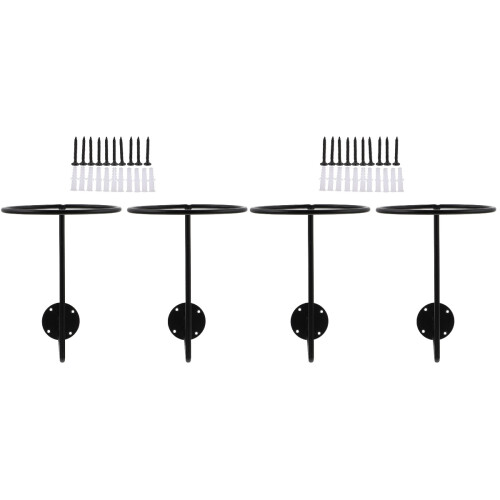 4Pièces Support Casque Mural Noir Multifonction Robuste 1