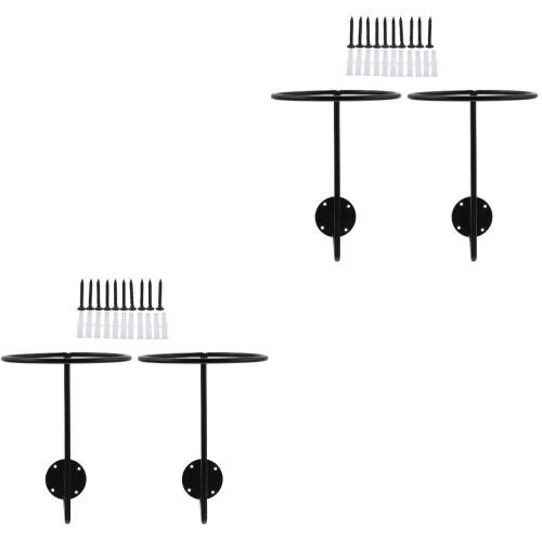4Pièces Support Casque Mural Noir Multifonction Robuste 2
