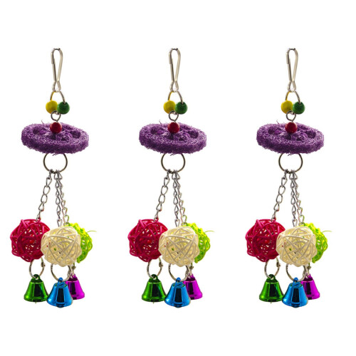3Pièces Rattan Perroquet Multi Usage Colorés 2
