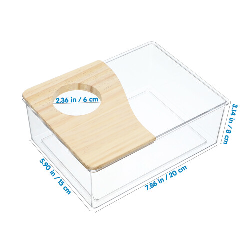 3Pièces Bac De Bain Transparent Pour Petits Rongeurs Multi Coloré 1