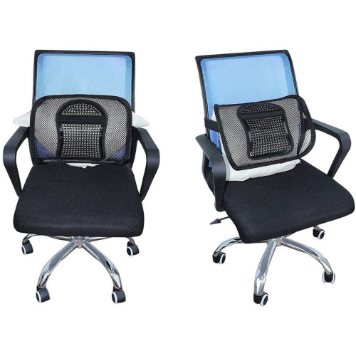 2X Mesh Back Support for Office Chair, Lumbar/Chair Back Support with Elastic Strap Back Rest 2