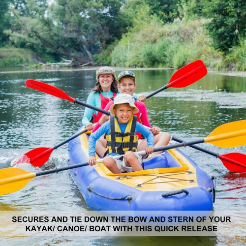 6Pièces Sangles De Fixation Pour Kayak Canoë Nylon Noire Robuste 2