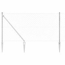 vidaXL Welded Wire Fence with Spikes 25 x 1.2 m Silver Mesh