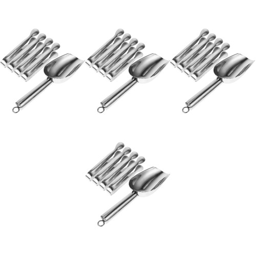 4Ensembles Cuillères Pinces Glace Acier Inoxidables 1