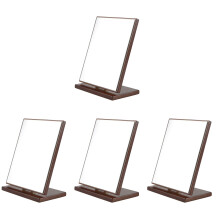 4Pièces Miroir Décoratif Bois Couleur Marron Clair Pour Coiffeuse