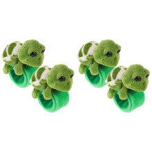4Pièces Bracelet Slap Tortue Peluche Vert Durable Enfant Fête Cadeau