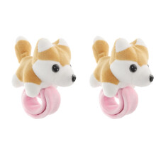 2Pièces Bracelets Slap En Peluche Thème Animalier Jaunes Pour Fête