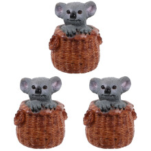 3Pièces Modèles Koala PVC Miniatures Décor Intérieur Jardin Coloré