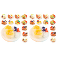 24Pièces Miniature Food Résine Coloré Décor Maison Réaliste