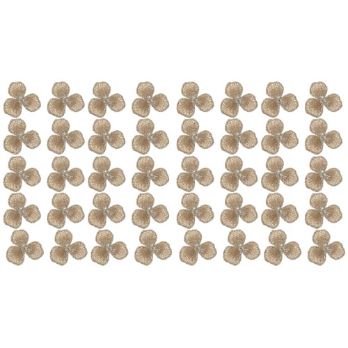 40Pièces Patches Couture Fleurs Brodées Beige Accessoires DIY