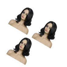 3Pièces Courtes Bouclées Noires Femme Pour Fêtes Costume