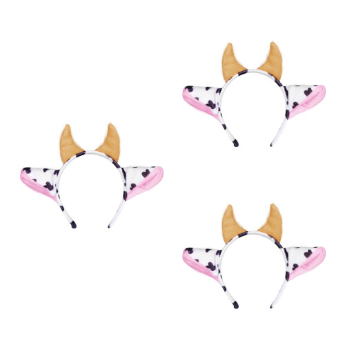 3Pièces Bandeau Animaux Vache Oreilles Cornes Idéal Pour