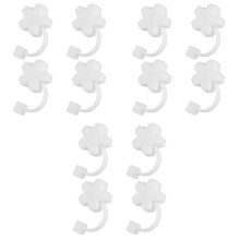 12Pièces Protège Pailles Silicone Fleurs Mignonnes Antipoussière