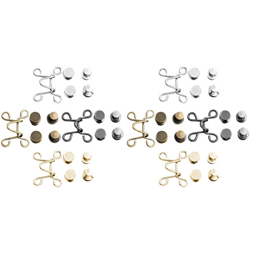 8Pièces Boucles Ajustables Pour Jeans Boutons Métalliques Style Simple