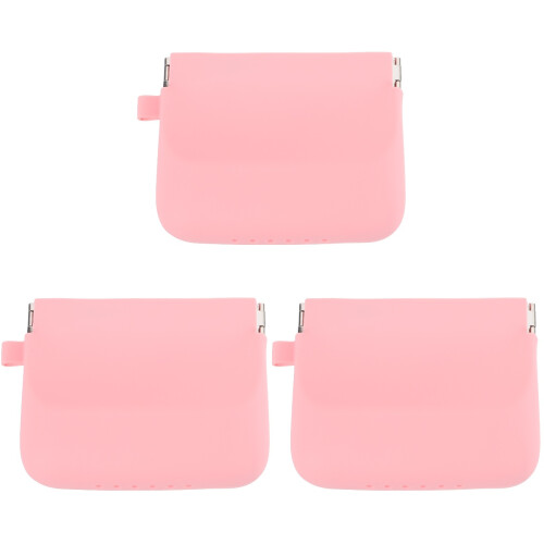 3Pièces Étui Dentier Silicone Rose Fermeture Hermétique Multiusage