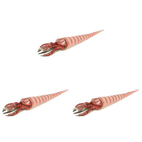3Pièces Modèles Animaux Simulés Orthoceras Rouge Décor Maison