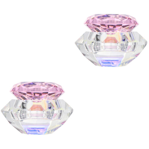 2Pièces Coupes Cristal Rose Couvercles Pour Ongles 2