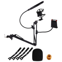Microphone Boom,Adjustable Suspension Scissor Arm,with Mobile Phone Holder,for ,Snowball and Other Microphones