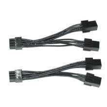 2Pcs Dual 6 Pin Female to 8 Pin Male PCI Express VGA Video Card Power Cable Adapter - New
