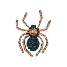 Broche de ArañA de Diamantes de ImitacióN Verde Retro Broches de AleacióN de Insectos Delicados Accesorios de Ropa