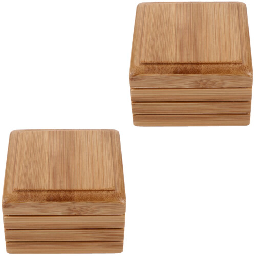 2Pièces Distributeur Bamboo Naturel, Élégant Résistant 2