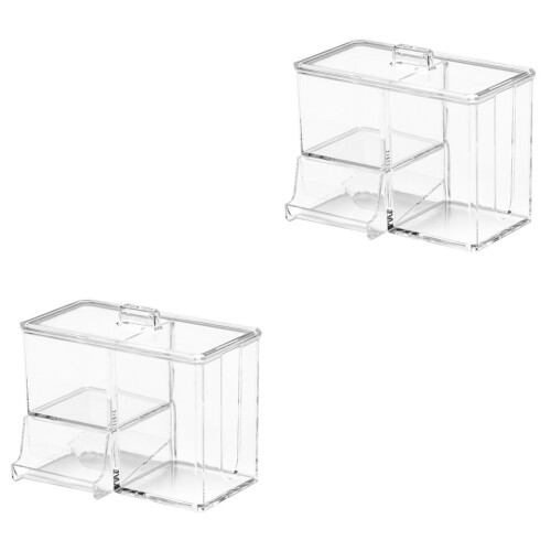 2Pièces Coffret Transparent Pour Cotons Protection Anti-Humidité 2