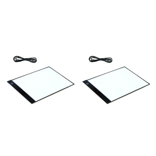 2Pièces Planche LED A4 Noir, Sain Pour Dessin