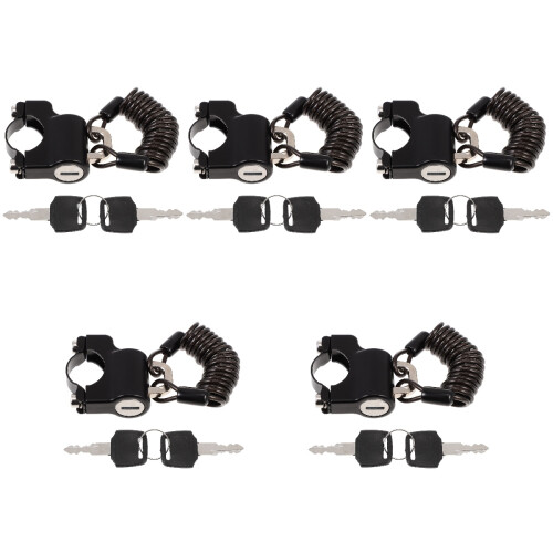 5Ensembles Serrure Casque Antivol Câble Acier Renforcé Noir