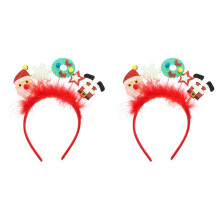 2St Gezellige Kerst Haarband Met Rood Voor Feest En Verkleed